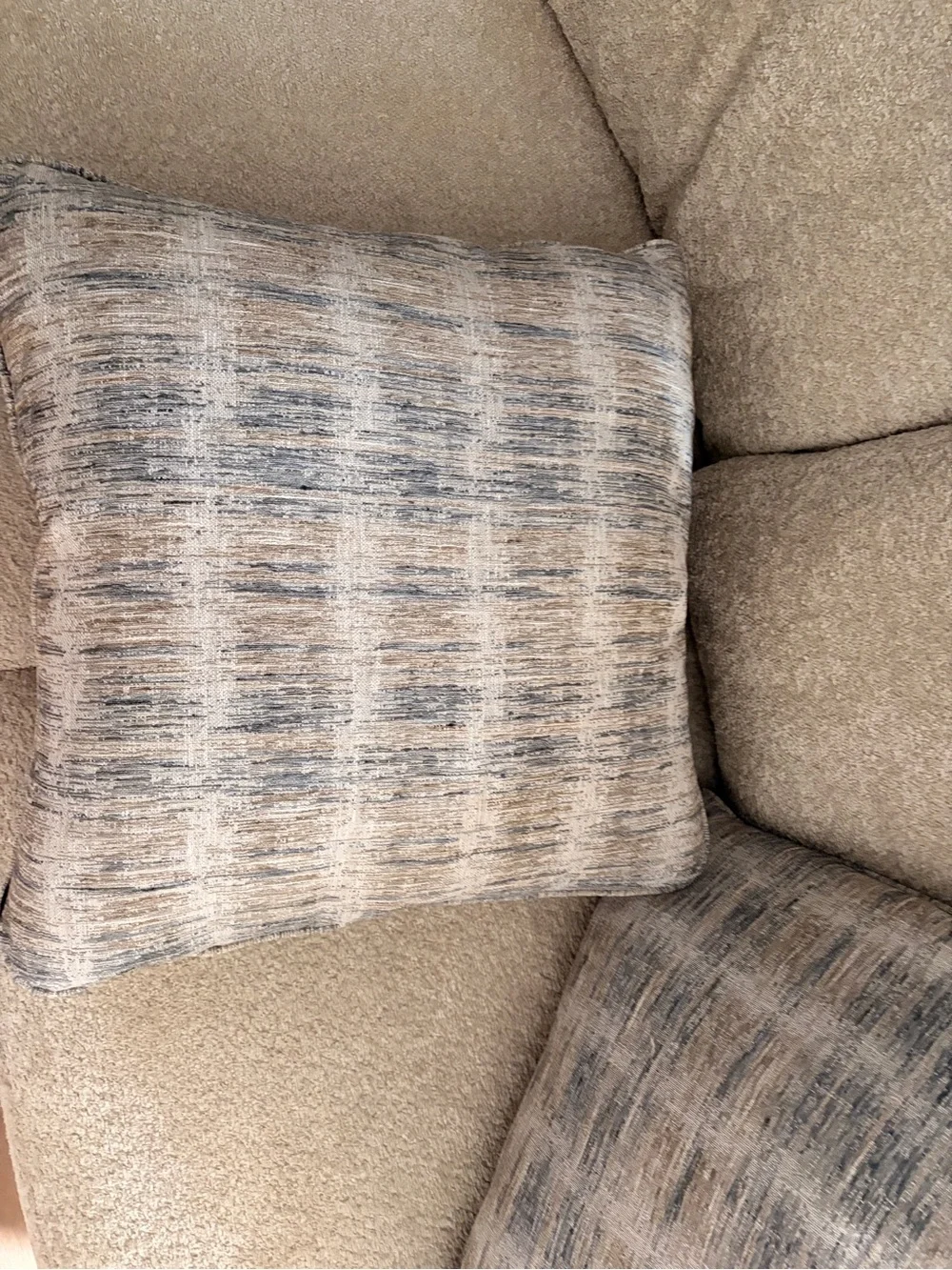 Neutral Textured Accent Pillow Set in Beige and Gray